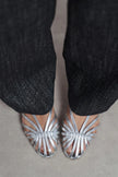 LENY Silver Metallic Trim Detail Women’s Sandal Ballet Flats
