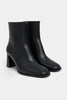 CHESTER BLACK MATTE ZIPPERED THICK-HEELED WOMEN'S BOOTS