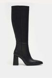 JULES BLACK MATTE ZIPPER DETAIL WOMEN'S HIGH-HEEL BOOTS