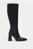 JULES BLACK MATTE ZIPPER DETAIL WOMEN'S HIGH-HEEL BOOTS