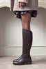 RUBY BROWN GENUINE LEATHER SLOT-TOE WOMEN'S HIGH-HEEL BOOTS