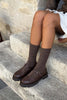 STANA BROWN BUCKLE DETAIL THICK-SOLED WOMEN'S SHOES