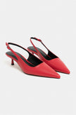 DIPSY Red Matte Buckle Detail Pointed Toe Women’s Heels