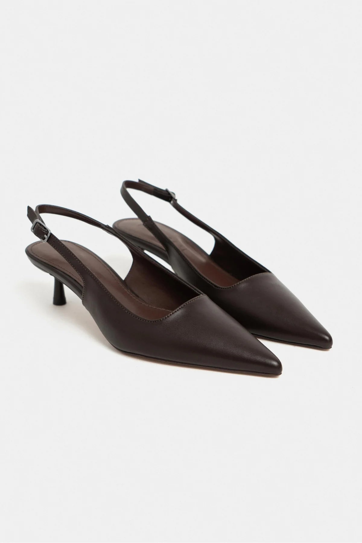 DIPSY Coffee Matte Buckle Detail Pointed Toe Women’s Heels | FOOTWEAR | Heels | Lebbse DIPSY Coffee Matte Buckle Detail Pointed Toe Women’s Heels | FOOTWEAR | Heels | Lebbse