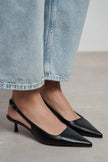 DIPSY Black Matte Buckle Detail Pointed Toe Women’s Heels
