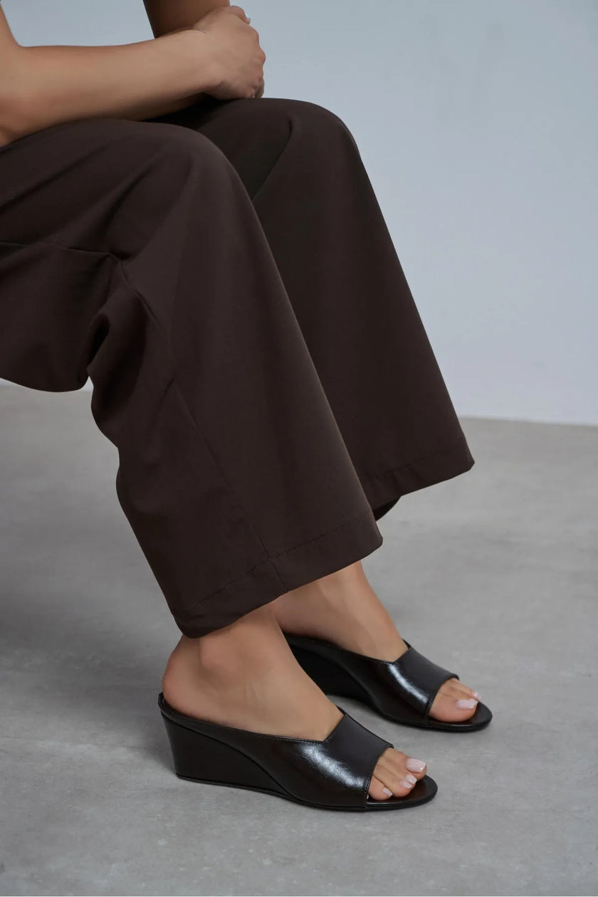 ALLISON Brown Rustic Wedge Heel Women’s Slipper's