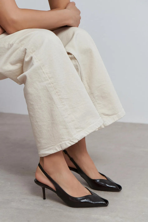 ADEN Coffee Rustic Pattern Open Toe Pointed Women’s Heels