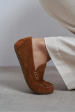 JERY Tan Suede Leather Women’s Loafer Shoes