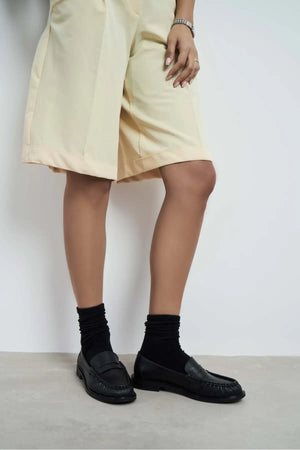 DİNA BLACK FLAT-SOLE WOMEN'S LOAFER SHOES