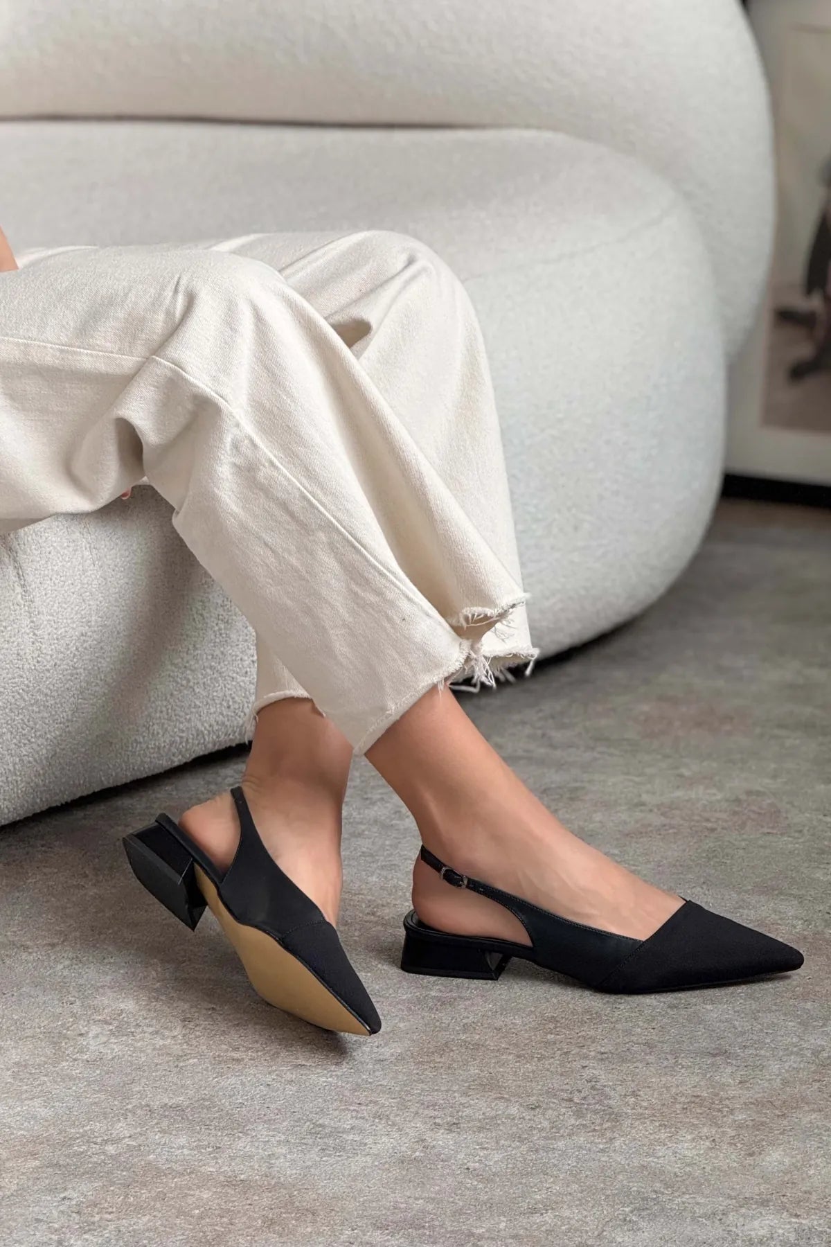 VIKTOR Black Matte Satin Pointed Toe Ankle Strap Detail Women’s Low Heel Ballet Shoes | Ballet Flats | FOOTWEAR | Lebbse VIKTOR Black Matte Satin Pointed Toe Ankle Strap Detail Women’s Low Heel Ballet Shoes | Ballet Flats | FOOTWEAR | Lebbse