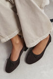 Esther – Bitter Brown Suede Genuine Leather Ballet Flats