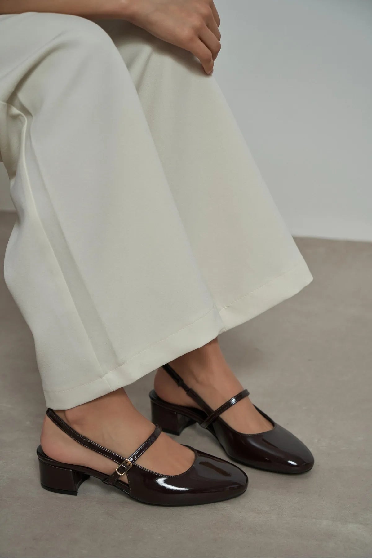 TEDY Coffee Patent Square Toe Buckle Detail Slingback Women’s Low Heel Flats | Ballet Flats | FOOTWEAR | Lebbse TEDY Coffee Patent Square Toe Buckle Detail Slingback Women’s Low Heel Flats | Ballet Flats | FOOTWEAR | Lebbse
