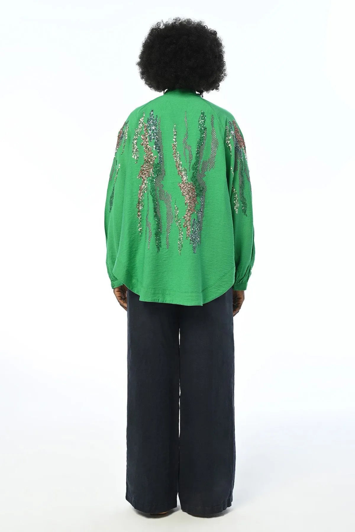 OVERSIZE KIMONO WITH EMBROIDERY ON BACK AND SLEEVE