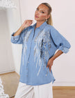 Tencel Sequin Embroidered Shirt