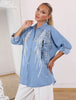 Tencel Sequin Embroidered Shirt