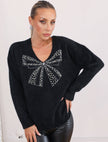 Black Bowknot Soft Knit