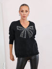 Black Bowknot Soft Knit