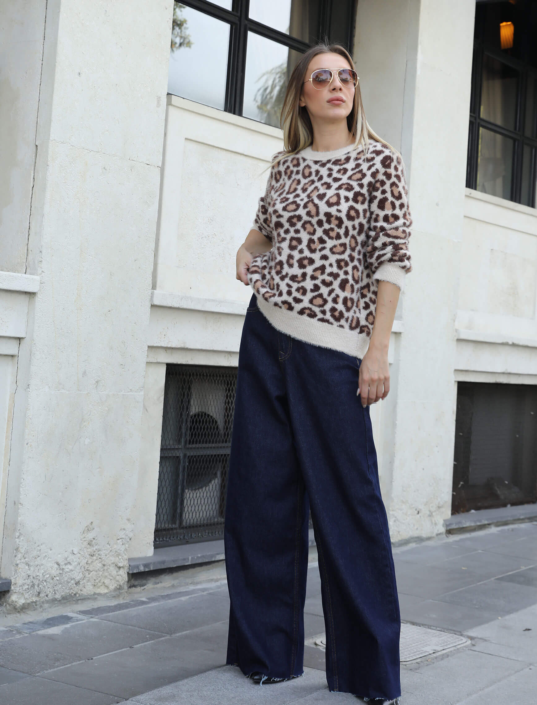 Leopard pattern Soft Sweater