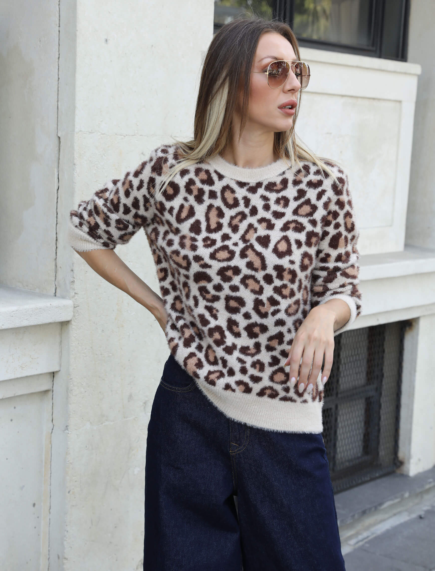 Leopard pattern Soft Sweater