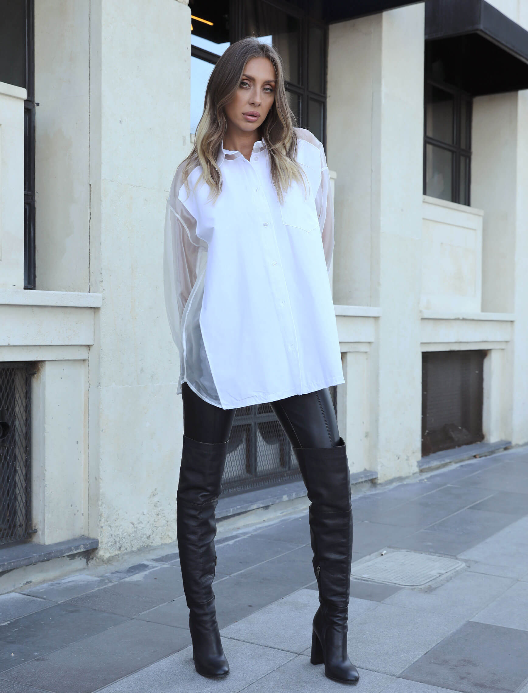 White Organza Detail Shirt