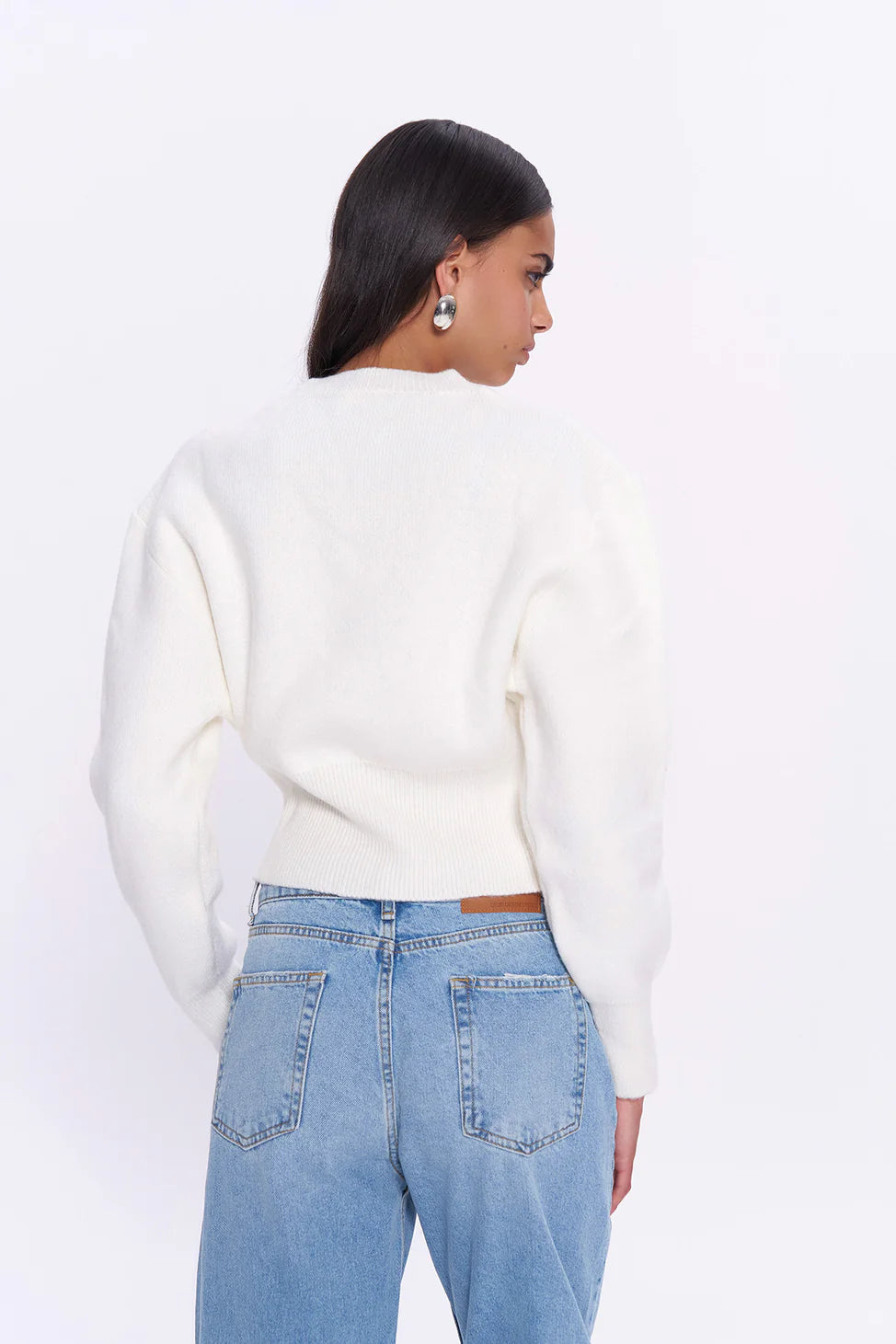 Zipper Accessory Long Sleeve Knitwear Offwhite