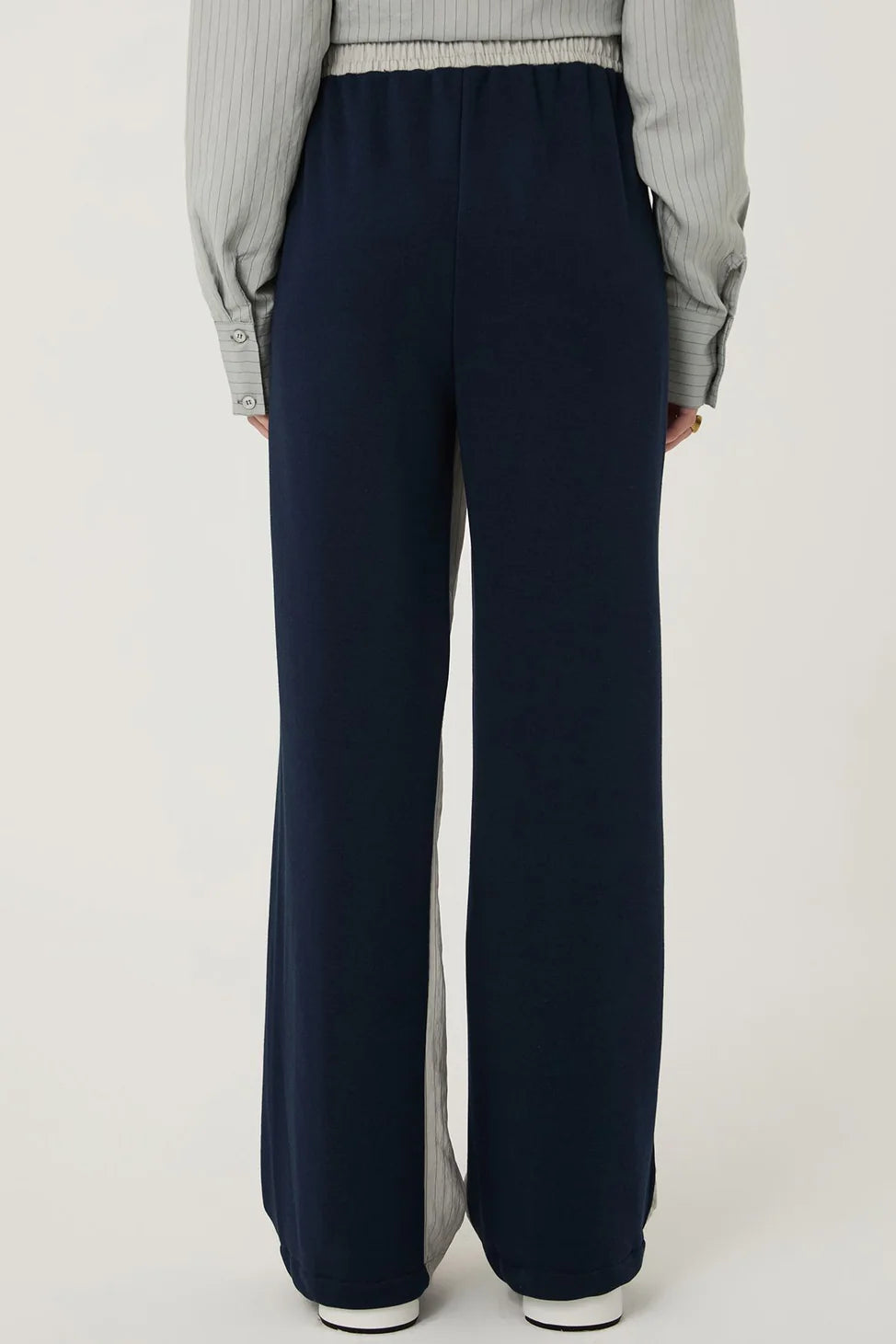 Match Detailed Elastic Waist Trousers Gray