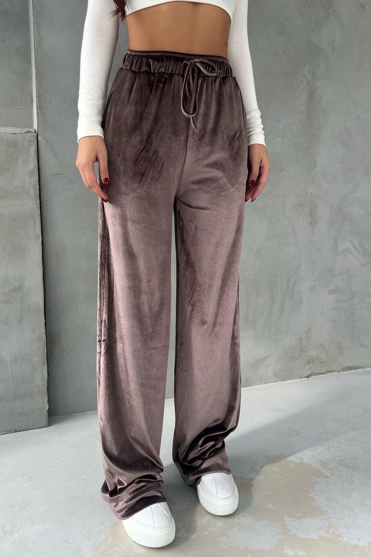 Vizon Paine Velvet Elastic Waist Trousers