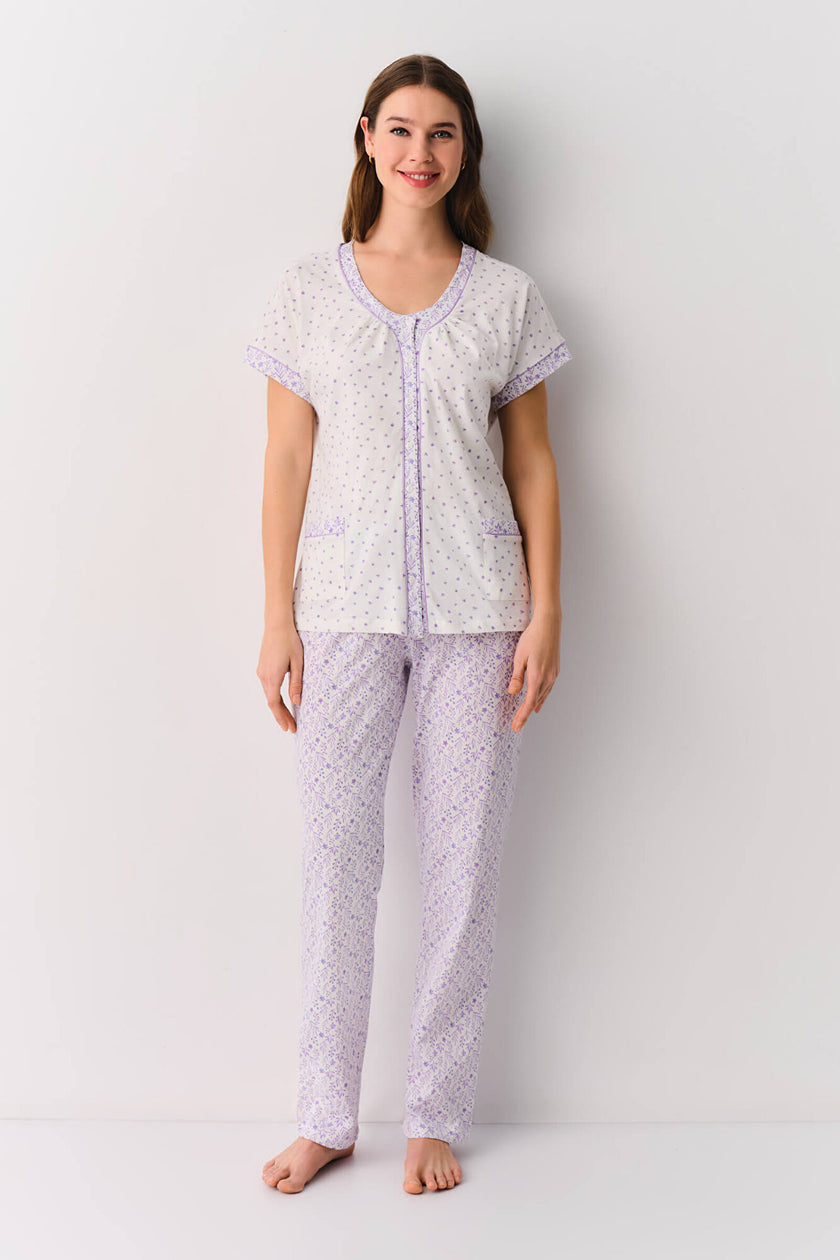 Patterned Wendy Masculine Pajama Set