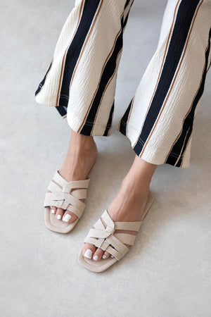 Luz Beige Casual Suede Slippers