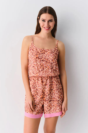 Leopard Shorts Jumpsuit