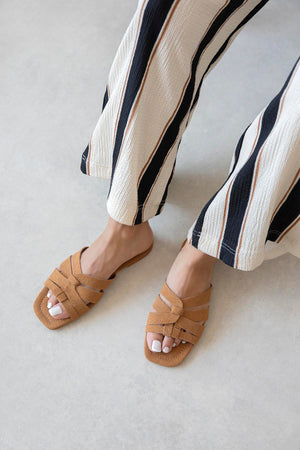 Luz Tan Casual Suede Slippers