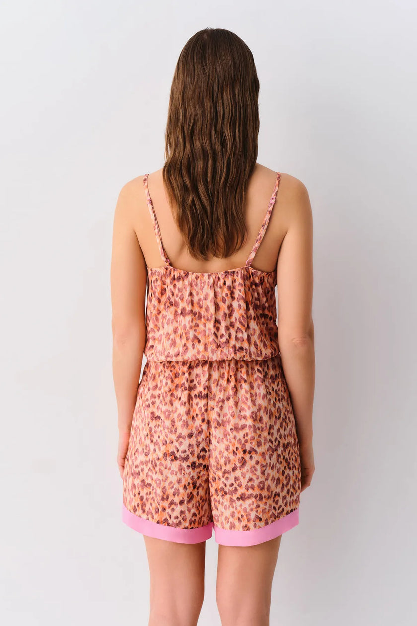 Leopard Shorts Jumpsuit