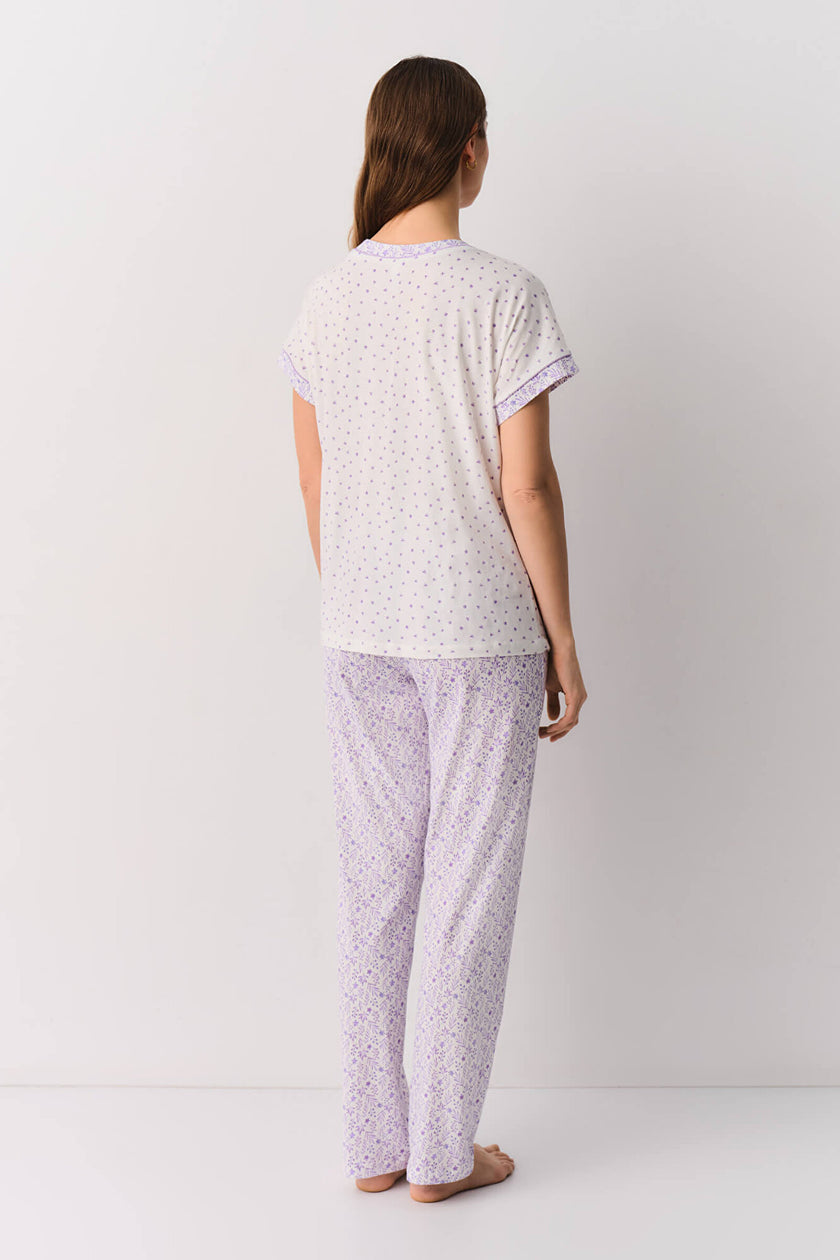 Patterned Wendy Masculine Pajama Set