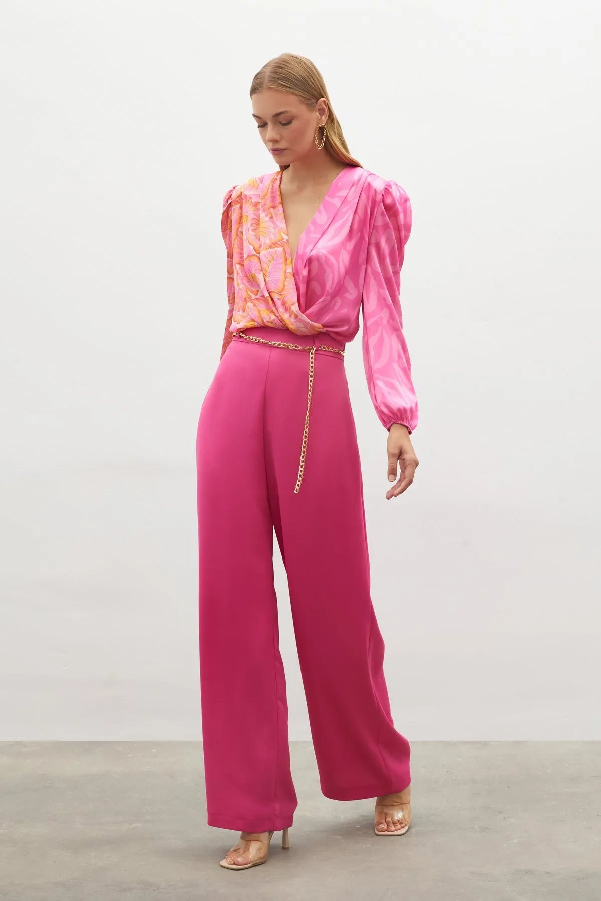 Chain Satin Crepe Trousers - FUSYA