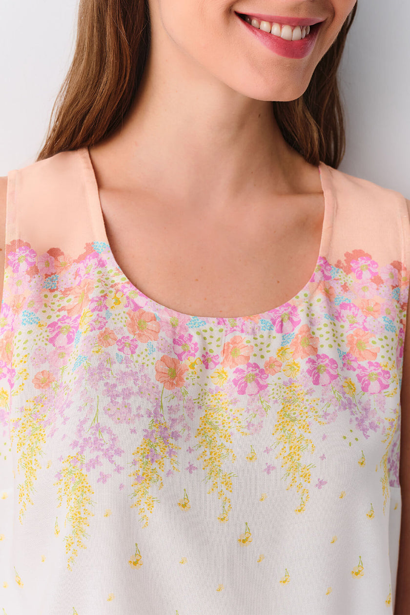 Patterned Sunset Shorts Pajama Set