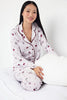 Teen Lilac-Multicolored 100% Cotton Fun Heart Patterned Piping Knit Pajama Set