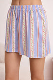 Multicolor Floral Heart Detail Viscose Woven Pajama Set