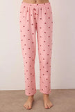 Pink Cherry Zippered Soft Winter Waffle Knit Pajama Set