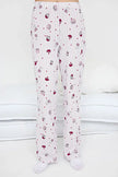 Teen Lilac-Multicolored 100% Cotton Fun Heart Patterned Piping Knit Pajama Set