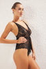 Black Lace Openwork/Hole Knitted Fantasy Nightgown