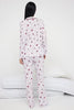 Teen Lilac-Multicolored 100% Cotton Fun Heart Patterned Piping Knit Pajama Set