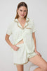 Mint Floral Viscose Woven Pajama Set