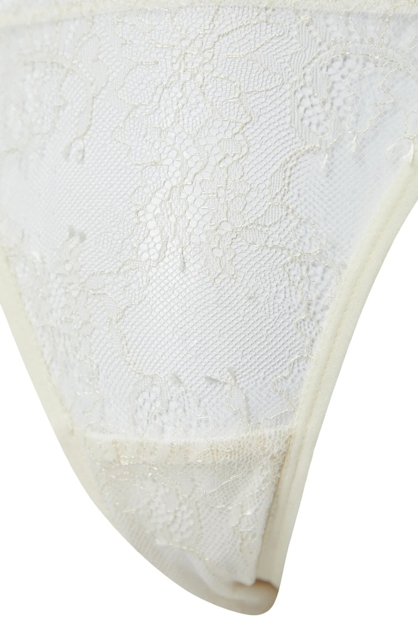 Bride White Lace Leg Band Rope Suspender Coverless Knitted Lingerie Set