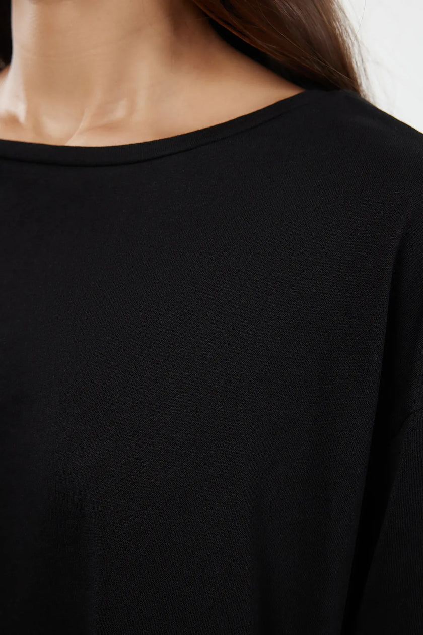 Black 100% Cotton Leopard Patterned Knitted Pajama Set