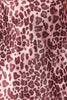 Pink Leopard Patterned Rope Strap Cowl Neck Satin Woven Nightgown