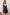 Navy Blue Lace Detailed Rope Strap Satin Woven Nightgown