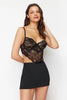 Black Lace Rope Strap Knitted Fantasy Nightgown