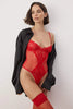 Red Polka Dot Lace Uncovered Bodysuit