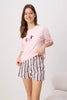 Teen Pink & Multicolor Cotton Dog Print Stretch Soft-Touch Knit Pajama Set