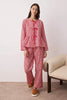Red Plaid Woven Pajama Set with Tie Detail